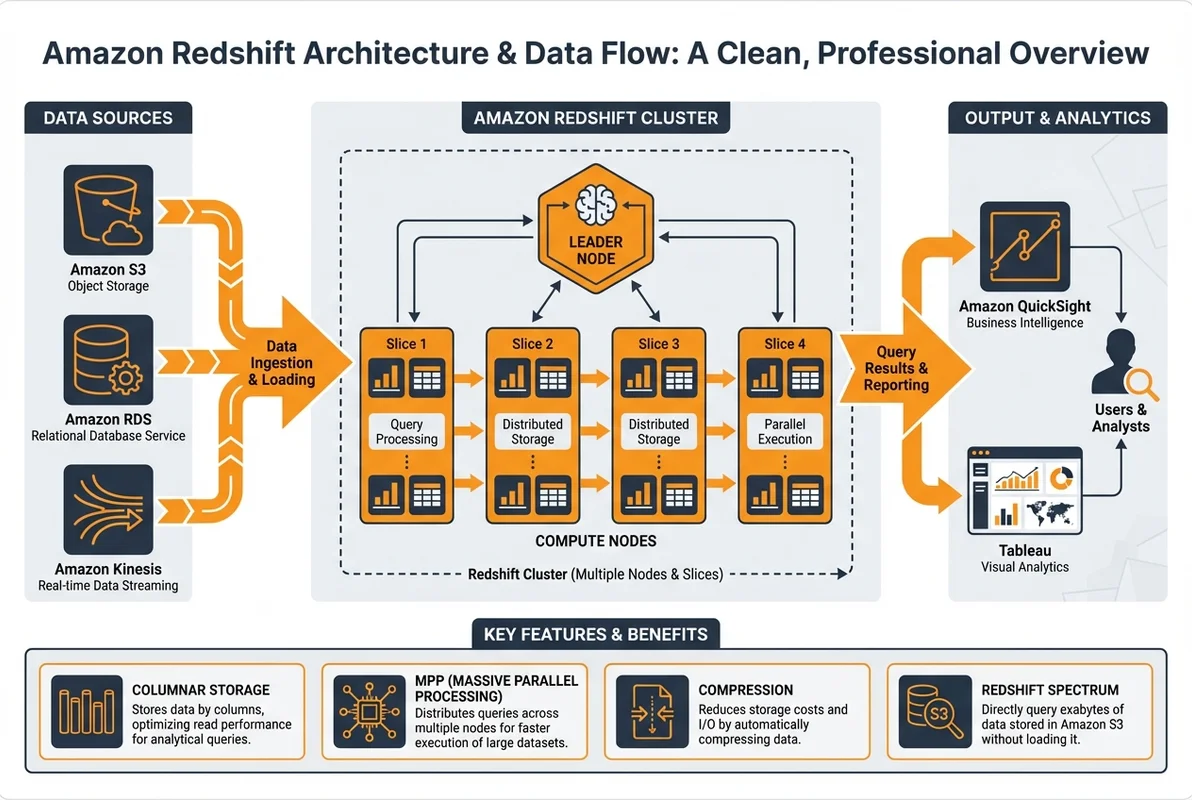 Amazon Redshiftのアーキテクチャとデータフロー