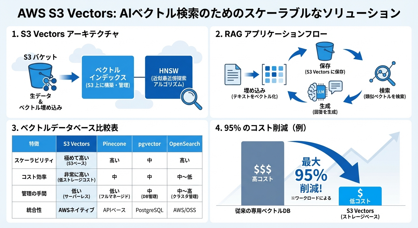 S3 Vectorsのアーキテクチャとコスト比較