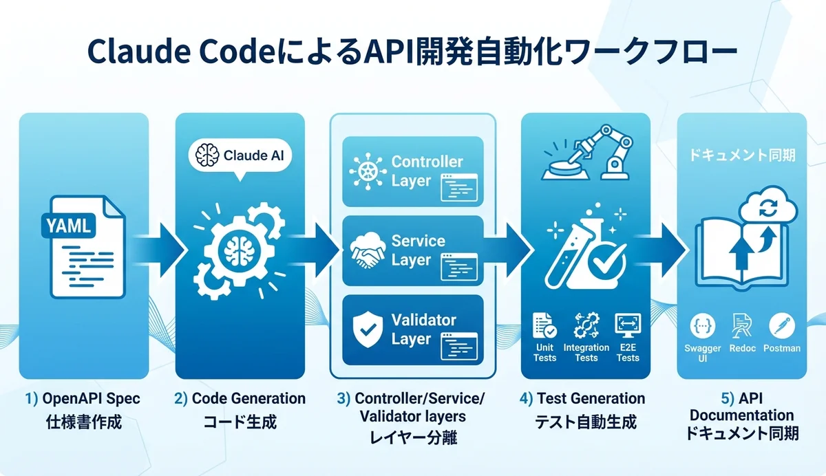 Claude CodeによるAPI開発自動化の全体フロー