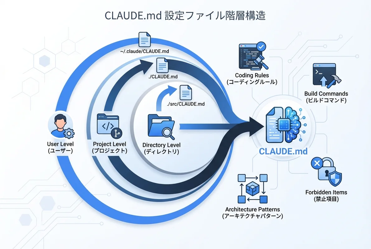 CLAUDE.mdの仕組み:プロジェクトルートに配置するだけでClaude Codeがコンテキストとして自動読み込み