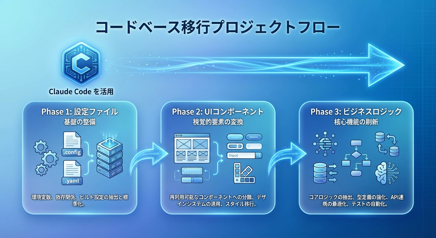 コードベース移行プロジェクトフロー
