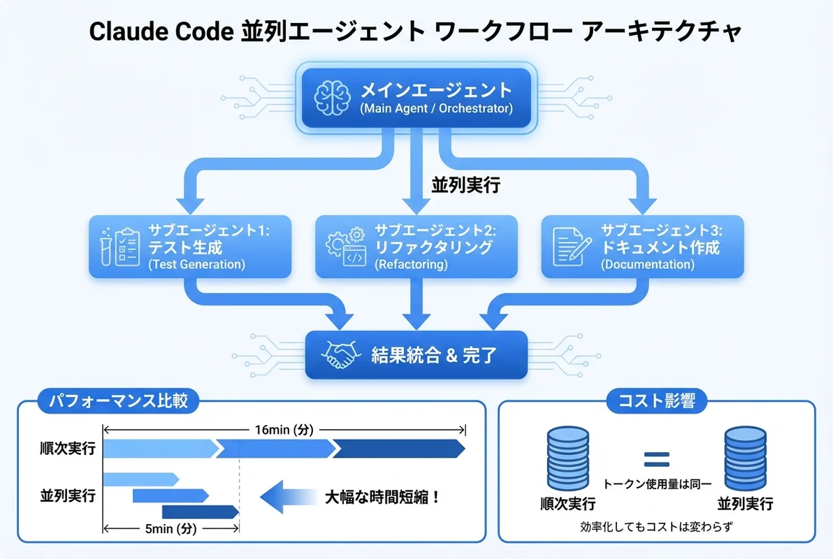 Claude Code並列エージェントのアーキテクチャと処理フローを図解
