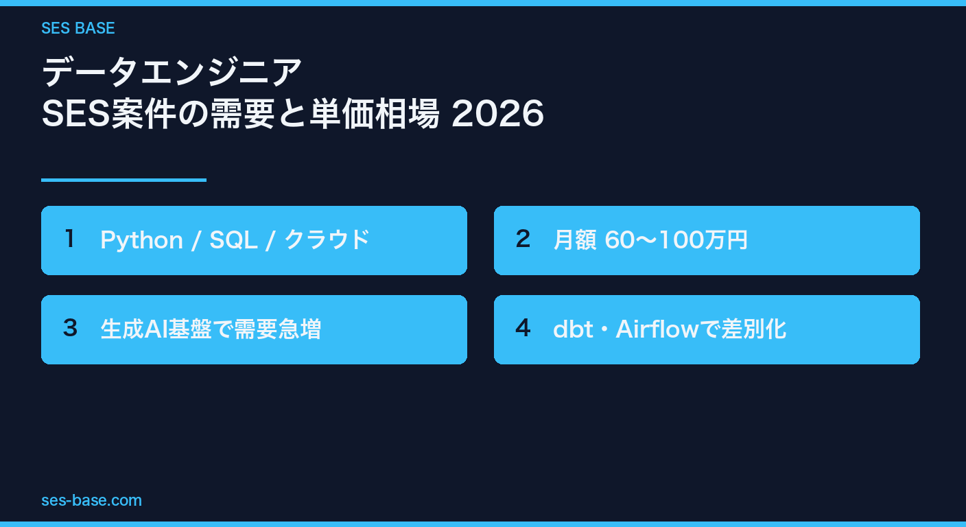 データエンジニアのスキルマップと単価の関係