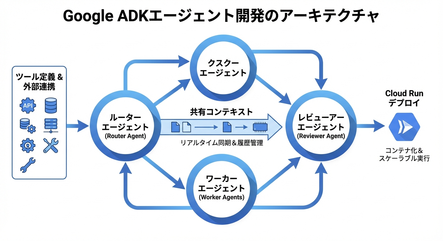 ADKエージェント開発アーキテクチャ図解
