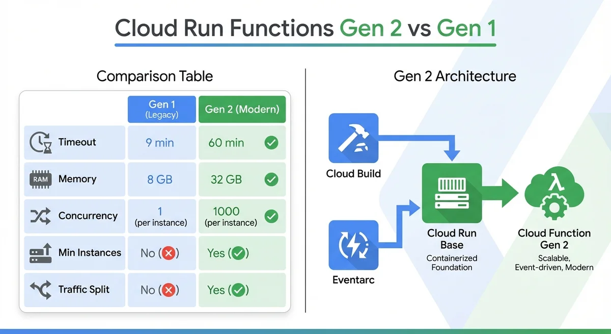 Cloud Run Functions第2世代アーキテクチャ図解