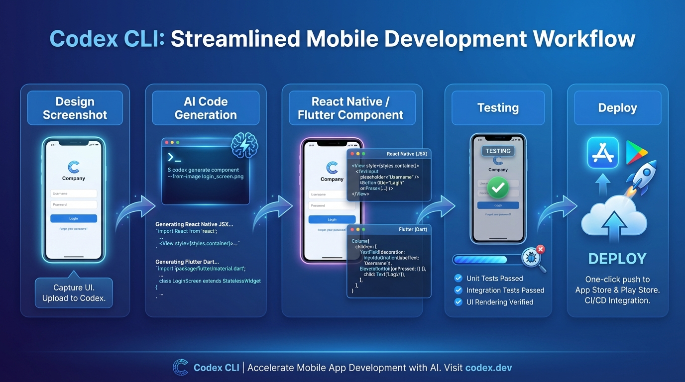 Codex CLIモバイル開発ワークフローの図解