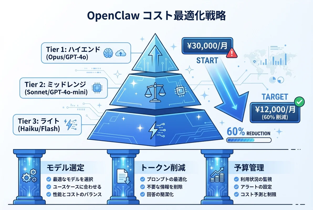 OpenClawコスト最適化の全体像