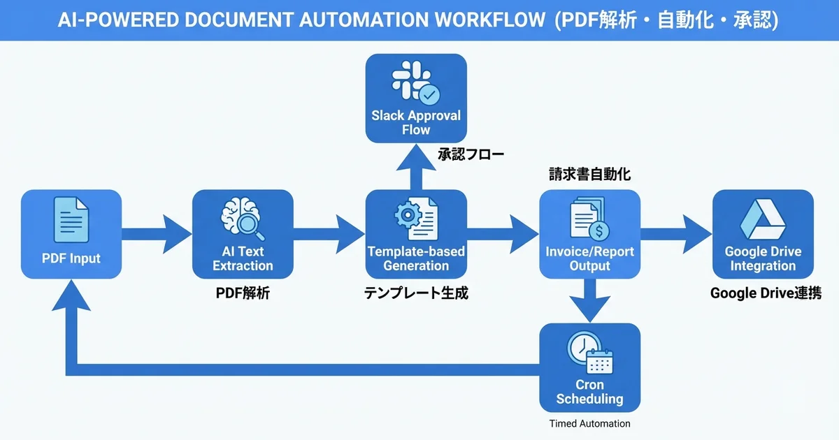 OpenClaw PDF・ドキュメント自動化のワークフロー全体図