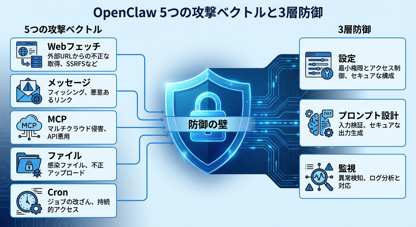 OpenClawにおける5つの攻撃ベクトル