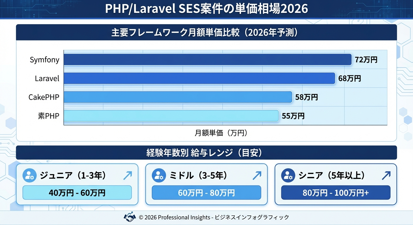 PHP/Laravel SES案件の需要と単価の全体像
