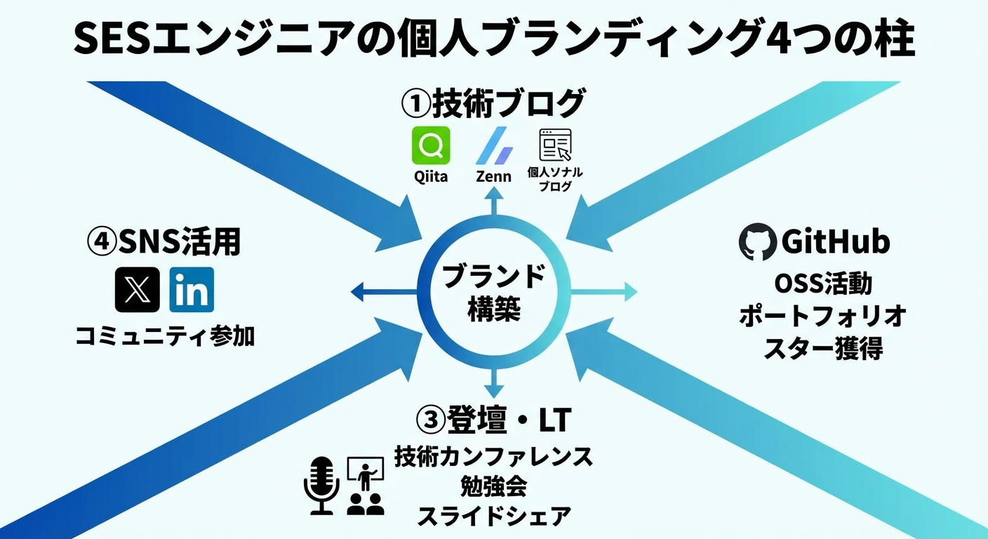 SESエンジニアの個人ブランディング戦略図解