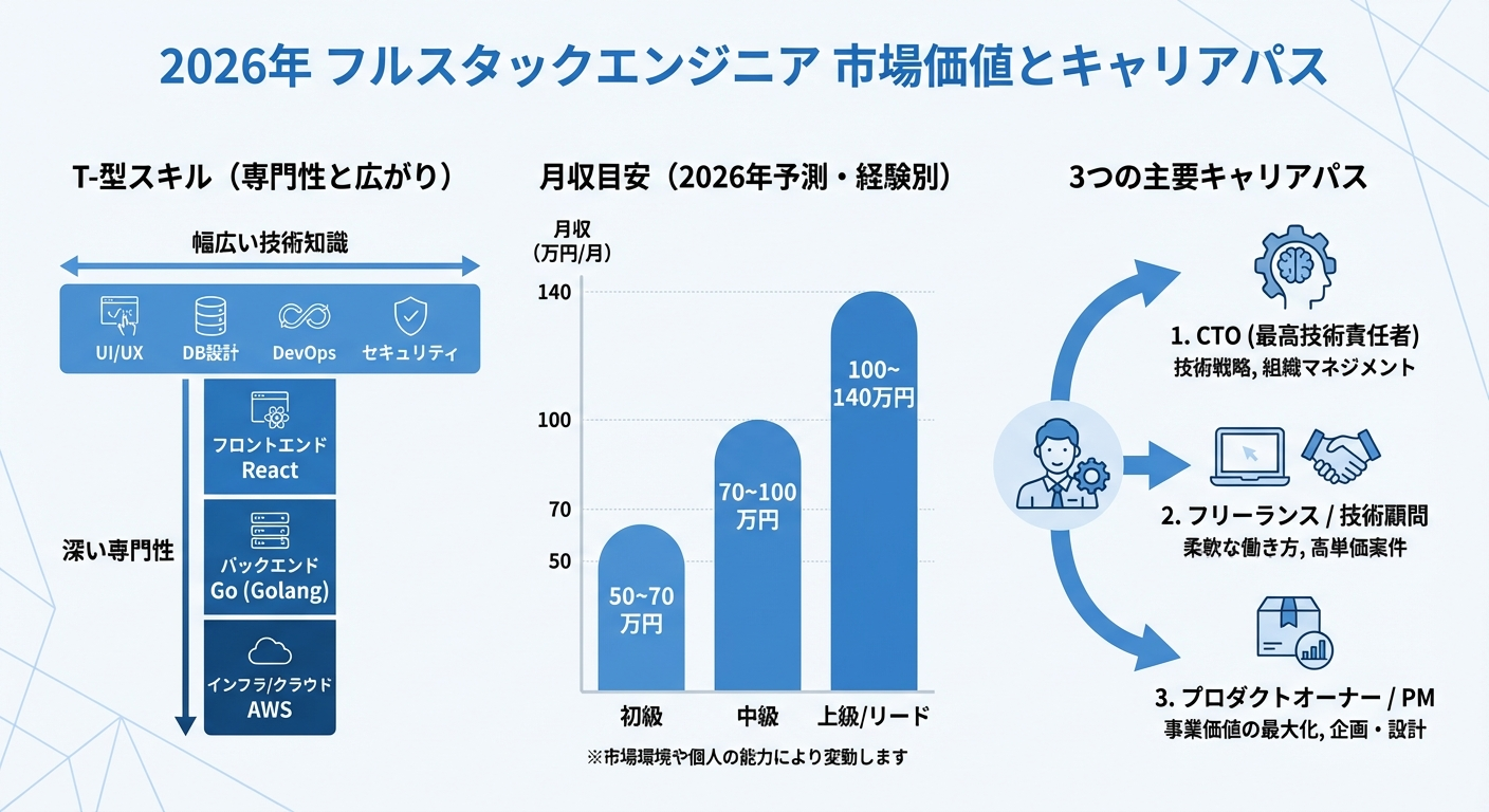 フルスタックエンジニアのT字型スキルマップ