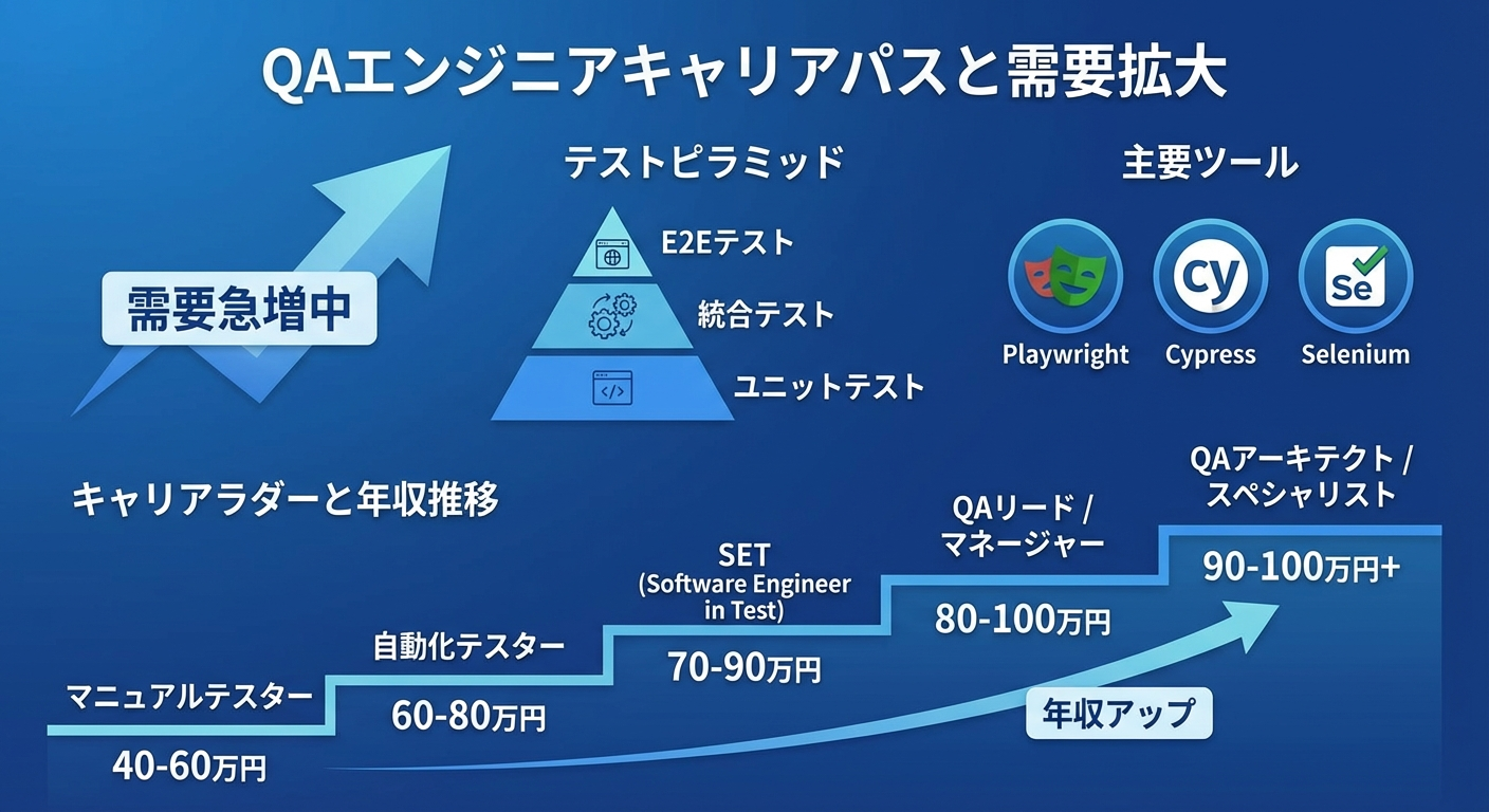 QAエンジニアの需要拡大とキャリアパスの図解