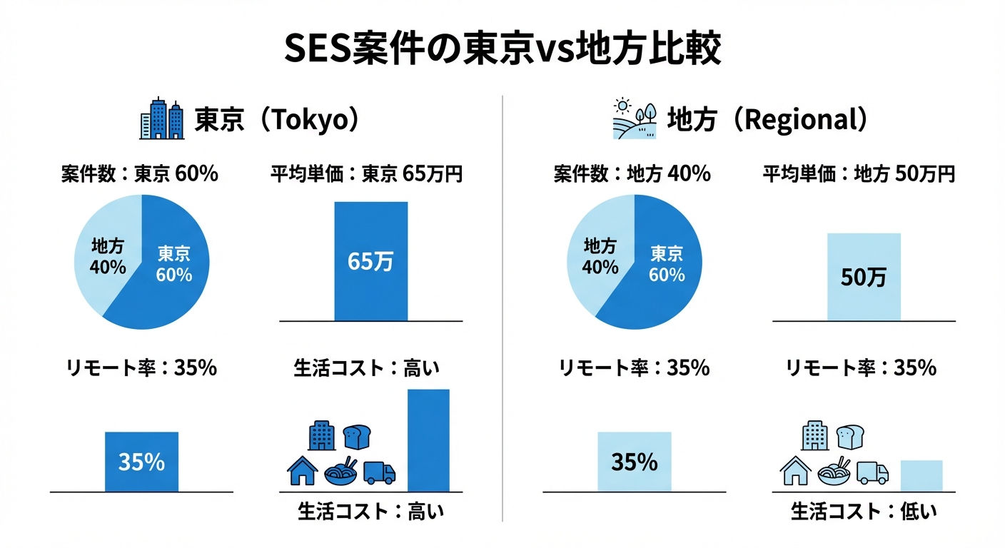 SES案件の東京vs地方比較データ