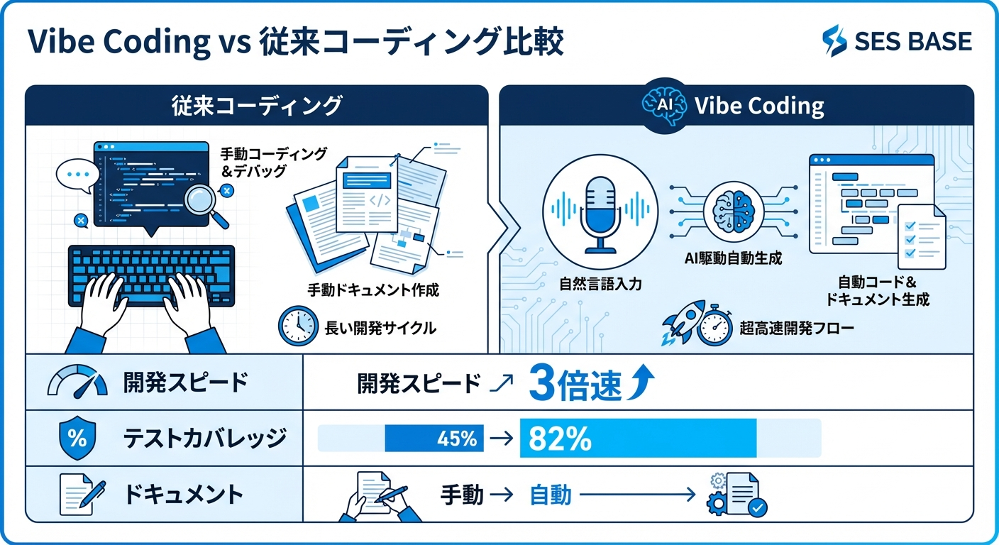 Vibe Codingと従来コーディングの比較